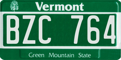 VT license plate BZC764