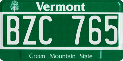 VT license plate BZC765