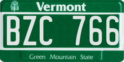VT license plate BZC766