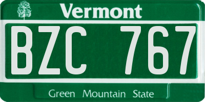 VT license plate BZC767