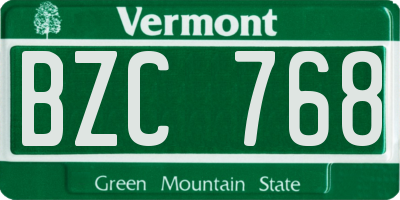 VT license plate BZC768