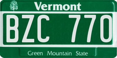 VT license plate BZC770
