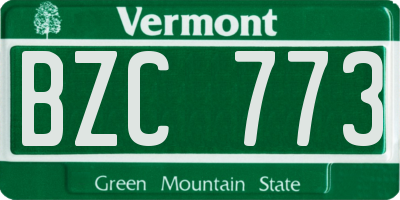 VT license plate BZC773
