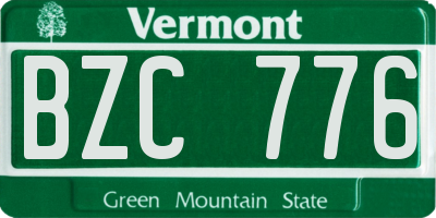 VT license plate BZC776