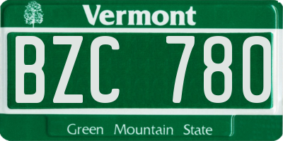 VT license plate BZC780