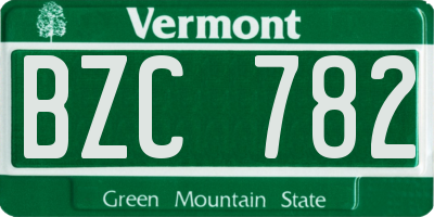 VT license plate BZC782