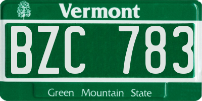 VT license plate BZC783