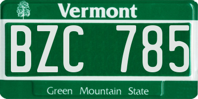 VT license plate BZC785