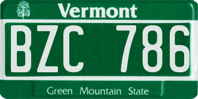 VT license plate BZC786