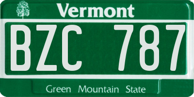 VT license plate BZC787