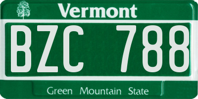 VT license plate BZC788