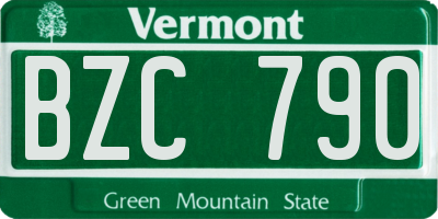 VT license plate BZC790