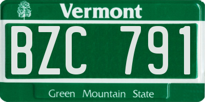 VT license plate BZC791