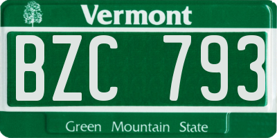 VT license plate BZC793