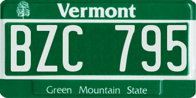 VT license plate BZC795