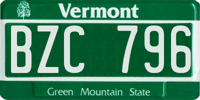 VT license plate BZC796