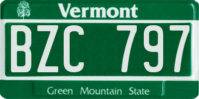 VT license plate BZC797