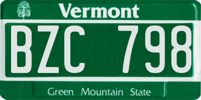 VT license plate BZC798