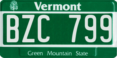VT license plate BZC799