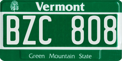 VT license plate BZC808