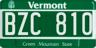 VT license plate BZC810