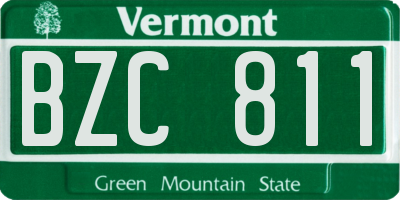 VT license plate BZC811