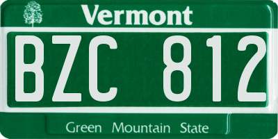 VT license plate BZC812