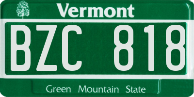 VT license plate BZC818