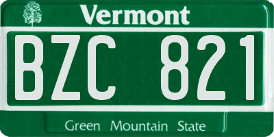VT license plate BZC821