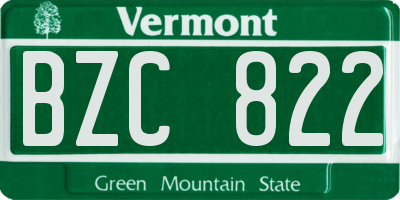 VT license plate BZC822