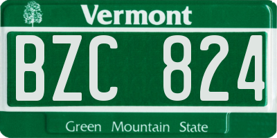 VT license plate BZC824