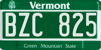 VT license plate BZC825