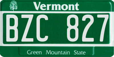 VT license plate BZC827