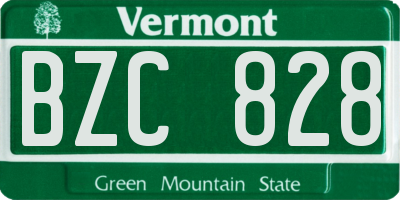 VT license plate BZC828