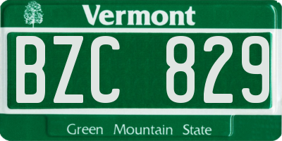 VT license plate BZC829