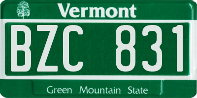 VT license plate BZC831