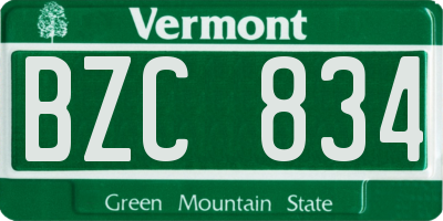 VT license plate BZC834