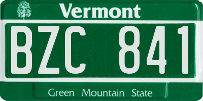 VT license plate BZC841
