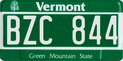 VT license plate BZC844