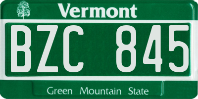VT license plate BZC845