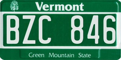 VT license plate BZC846