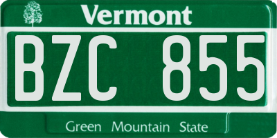 VT license plate BZC855