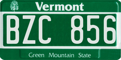 VT license plate BZC856