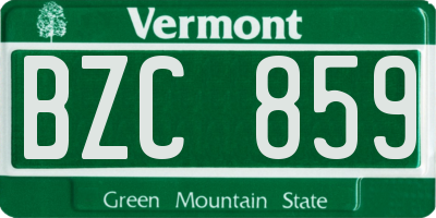 VT license plate BZC859