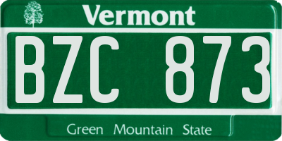 VT license plate BZC873