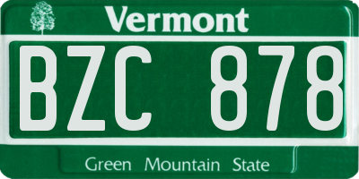 VT license plate BZC878