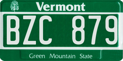 VT license plate BZC879