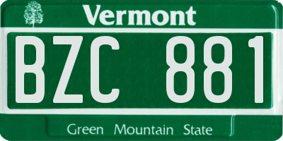 VT license plate BZC881