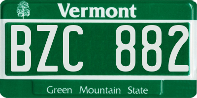 VT license plate BZC882