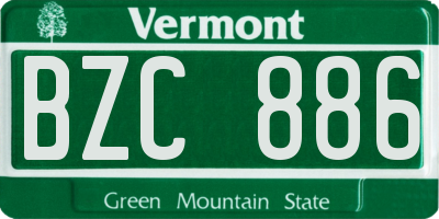 VT license plate BZC886
